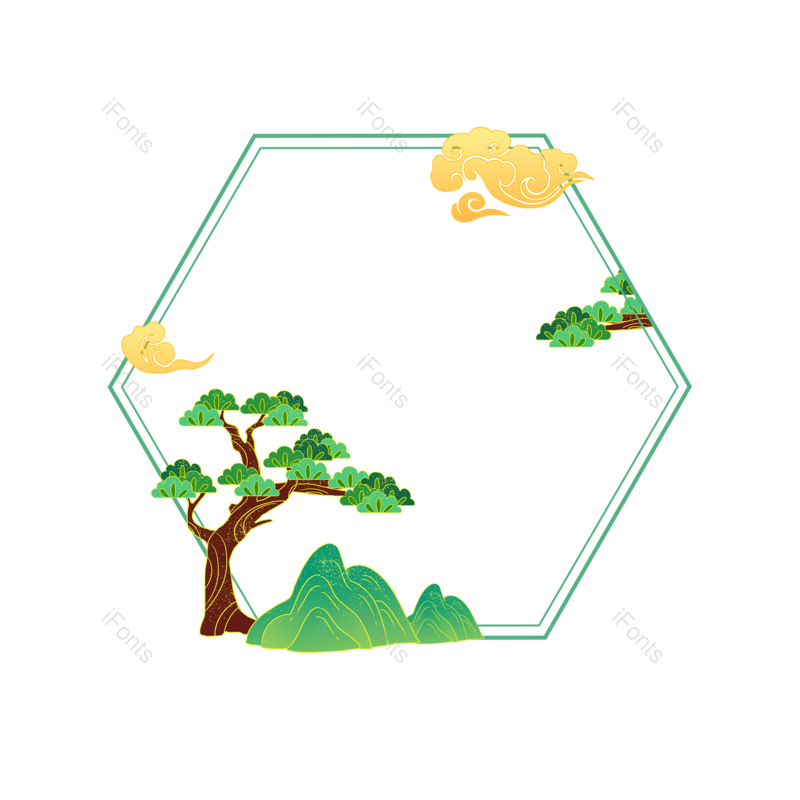 边框图片,装饰元素,元素PNG,松树免抠素材